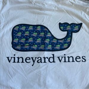 Vineyard Vines Long Sleeve Hooded T Size XS 100% Cotton Christmas Whale EUC